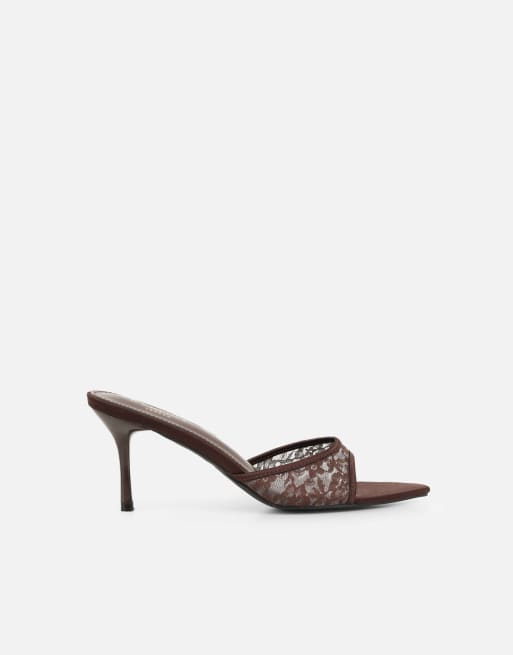 SIMMI Shoes Fiorella mules in brown lace, 2 of 4