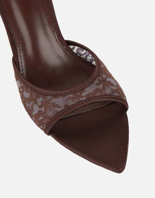 SIMMI Shoes Fiorella mules in brown lace, 4 of 4