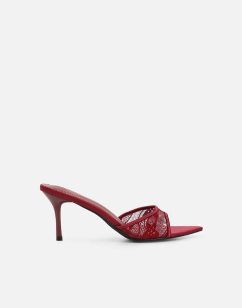 SIMMI Shoes Fiorella mules in burgundy lace - view 1