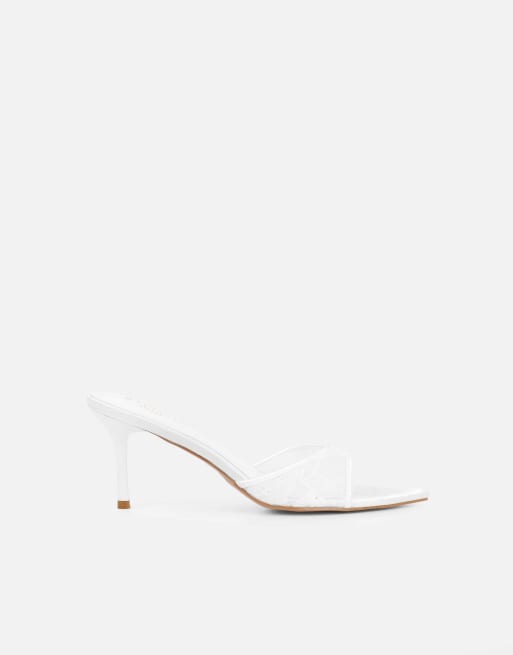 SIMMI Shoes Fiorella mules wide fit in white lace, 2 of 4