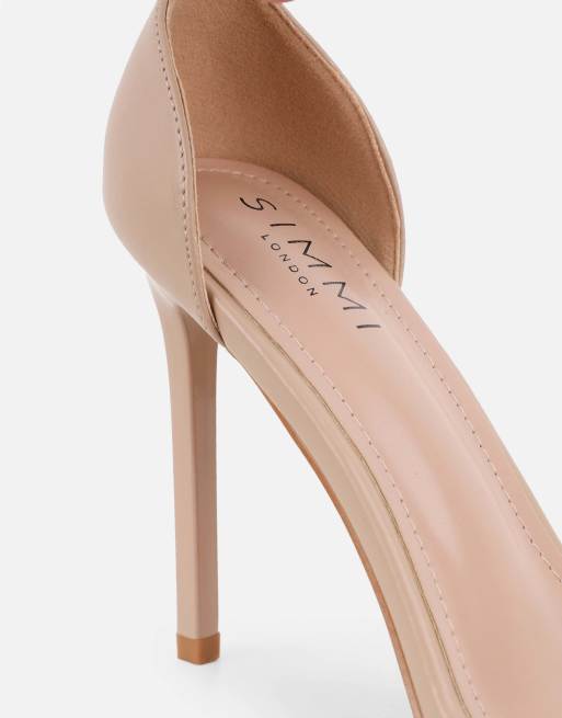 SIMMI Shoes Gabby barely there heeled sandals in beige, 3 of 4