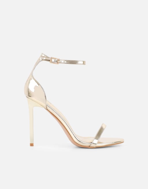 SIMMI Shoes Gabby barely there heeled sandals in gold mirror, 2 of 4