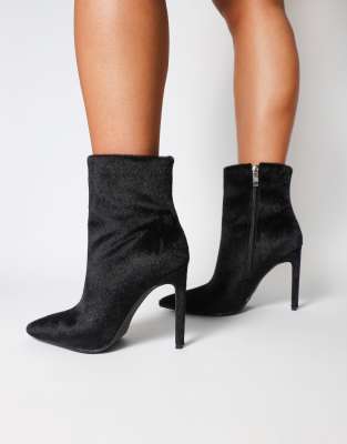SIMMI Shoes Harvie faux pony hair heeled ankle boots 