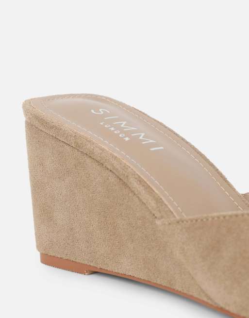 SIMMI Shoes Iris wedge mules in beige, 2 of 4