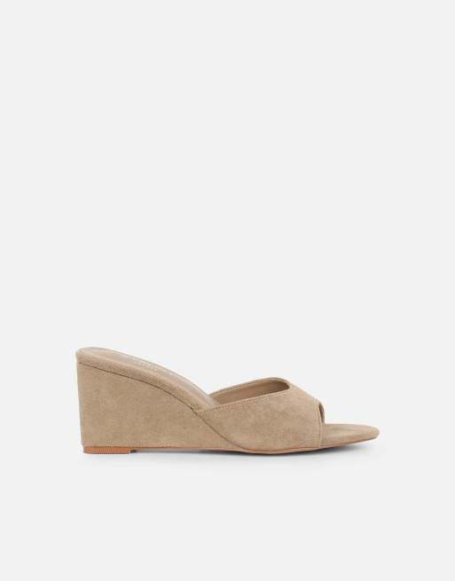 SIMMI Shoes Iris wedge mules in beige, 4 of 4