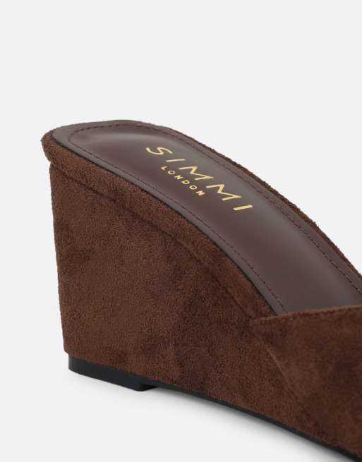 SIMMI Shoes Iris wedge mules in brown, 2 of 4