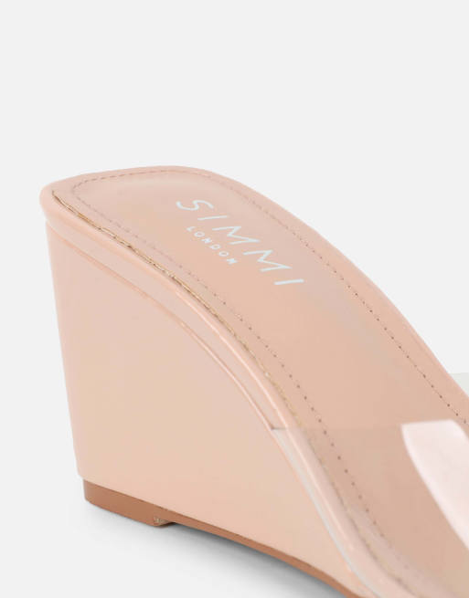 SIMMI Shoes Iris wedge mules in clear, 2 of 4