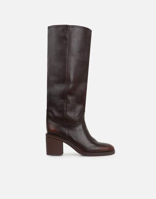 SIMMI Shoes Jai knee high riding boots in brown, 2 of 4