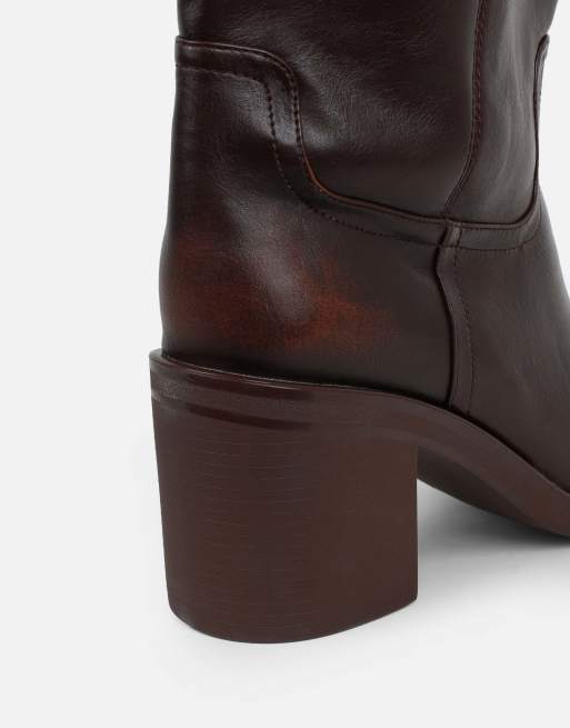 SIMMI Shoes Jai knee high riding boots in brown, 3 of 4