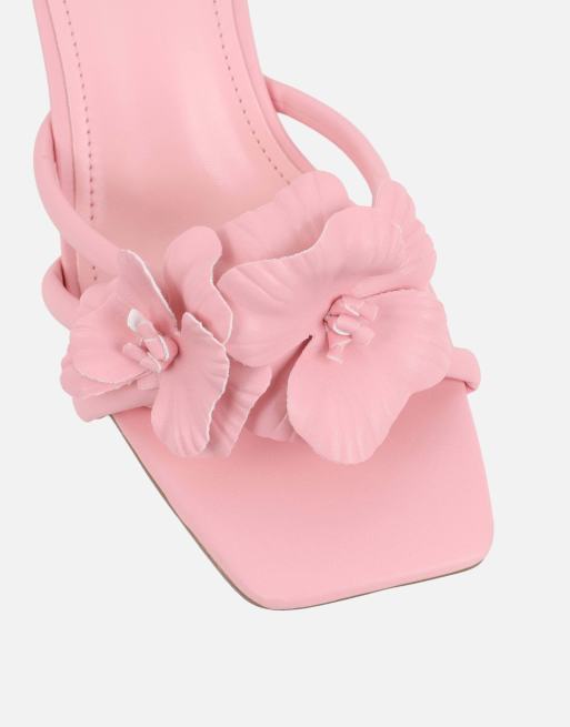 SIMMI Shoes Jemima flower detail mules in pink, 2 of 4