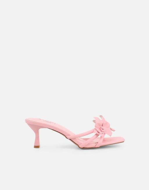 SIMMI Shoes Jemima flower detail mules in pink, 3 of 4
