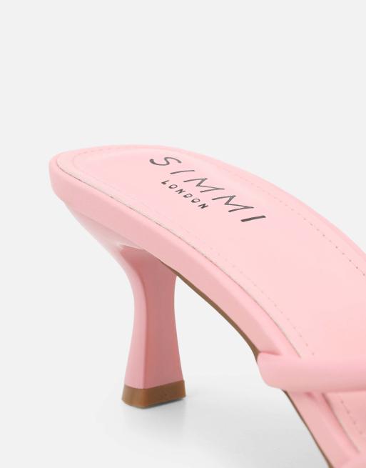SIMMI Shoes Jemima flower detail mules in pink, 4 of 4