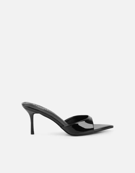 SIMMI Shoes Jerez peep toe heeled sandals in black patent - view 1