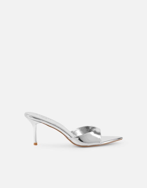 SIMMI Shoes Jerez peep toe heeled sandals in silver mirror, 2 of 4