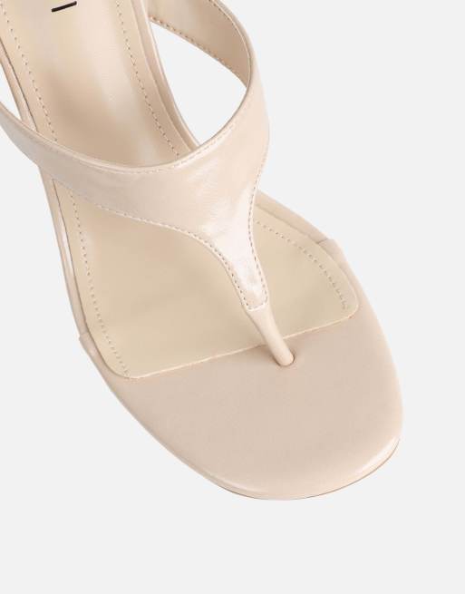 SIMMI Shoes Jodie toe thong wedge sandals in beige, 4 of 4