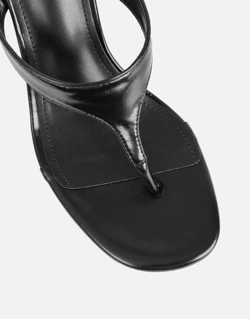 SIMMI Shoes Jodie toe thong wedge sandals in black, 3 of 4