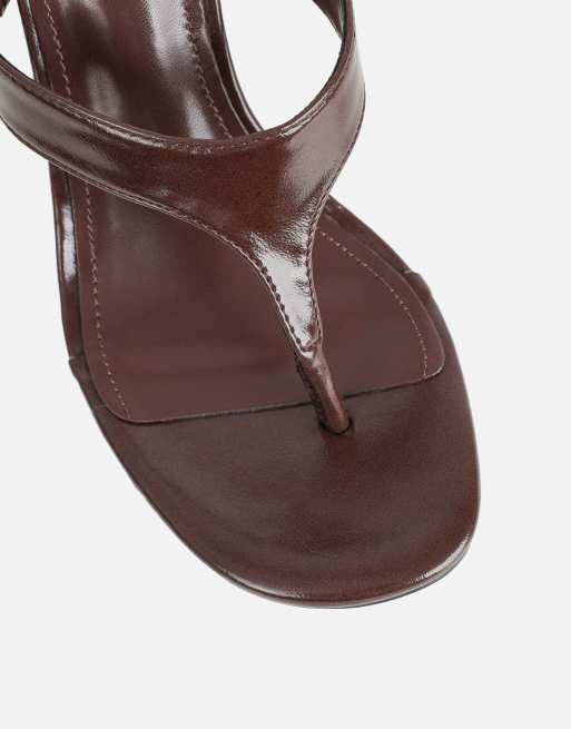 SIMMI Shoes Jodie toe thong wedge sandals in brown, 3 of 4