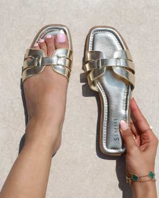  Jorja slip on flat sandals  metallic