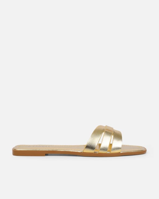 SIMMI Shoes Jorja slip on flat sandals in gold metallic, 4 of 4