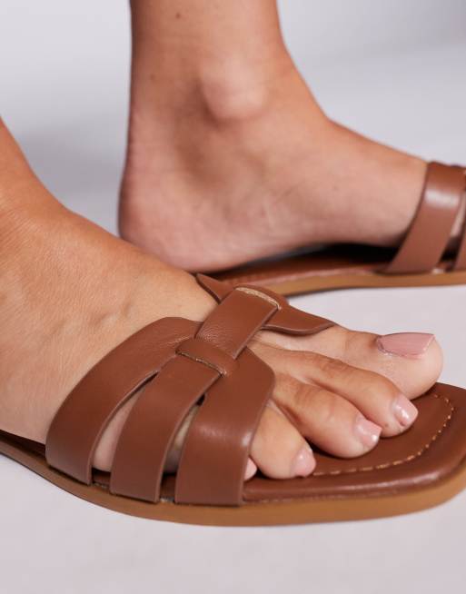 SIMMI Shoes Jorja slip on flat sandals in tan, 4 of 4