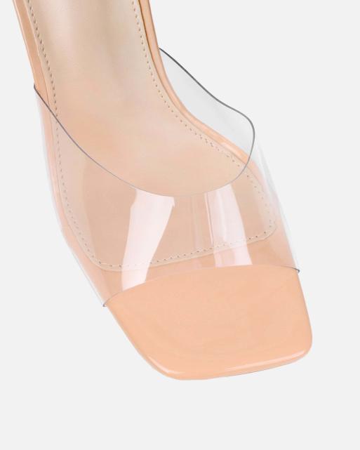 SIMMI Shoes Josephine heeled sandals in dark beige patent, 4 of 4