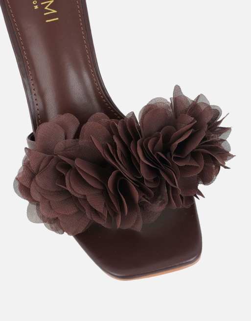 SIMMI Shoes Kaz petail detail mules in brown, 3 of 4