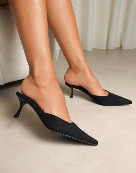 SIMMI Shoes Keira mules in black faux suede - view 1
