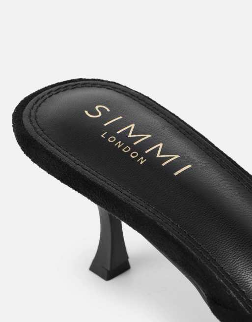 SIMMI Shoes Keira mules in black faux suede, 3 of 4