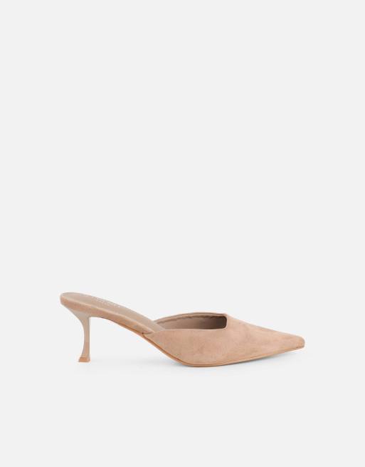SIMMI Shoes Keira mules in stone faux suede, 2 of 4