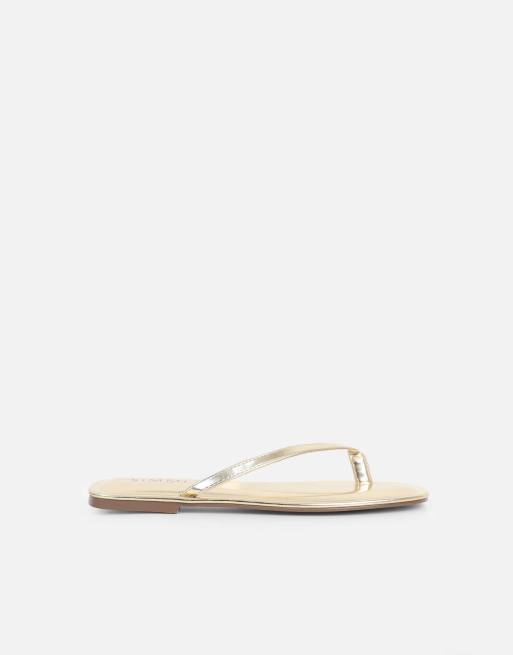 SIMMI Shoes Kima metallic flat sandals in gold metallic, 4 of 4