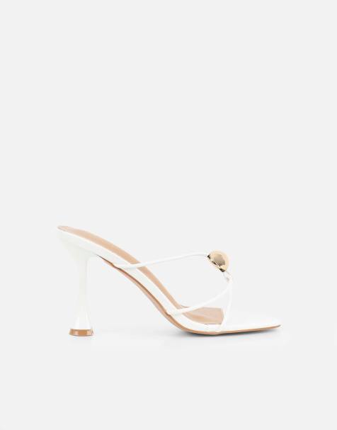SIMMI Shoes Kirsty detail cross over mules in white - view 1