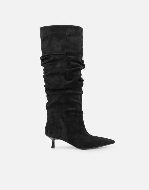 SIMMI Shoes Lammy ruched boots in black suedette, 2 of 4