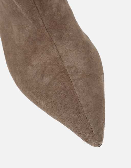 SIMMI Shoes Lammy ruched boots in taupe suedette, 4 of 4