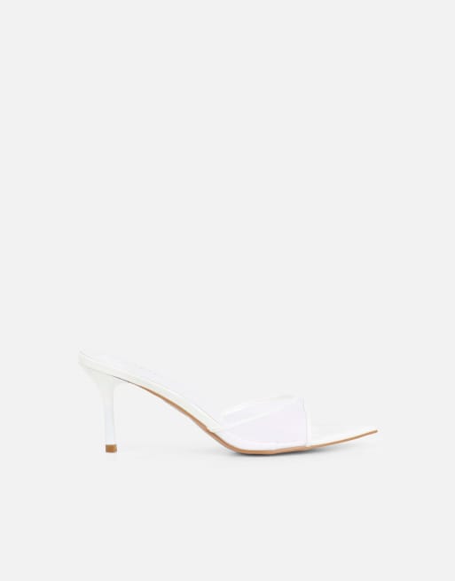 SIMMI Shoes Lauri peep toe heeled sandals in white mesh, 2 of 4