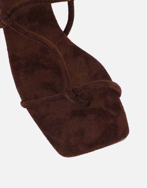 SIMMI Shoes Leana strappy flat sandals in brown suede, 3 of 4