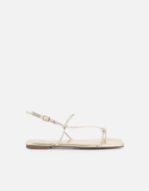 SIMMI Shoes Leana strappy flat sandals in gold metallic, 2 of 4