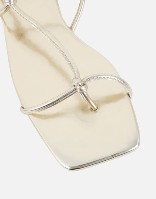 SIMMI Shoes Leana strappy flat sandals in gold metallic, 4 of 4