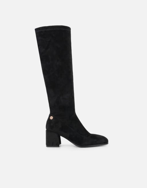 SIMMI Shoes Lizzie knee high boots in black suedette, 2 of 4