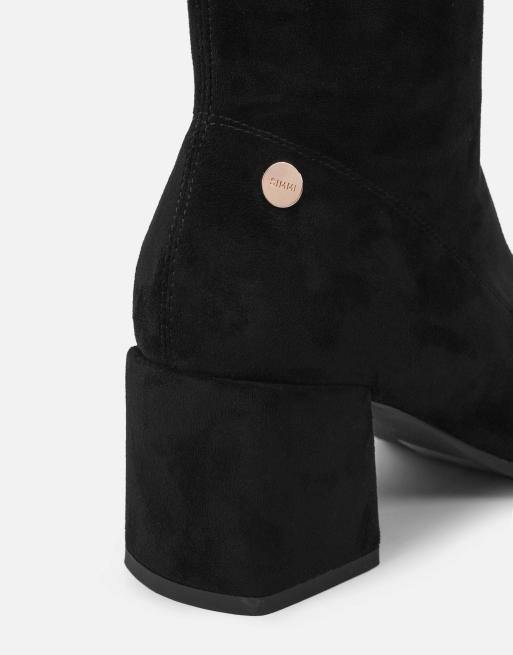 SIMMI Shoes Lizzie knee high boots in black suedette, 3 of 4