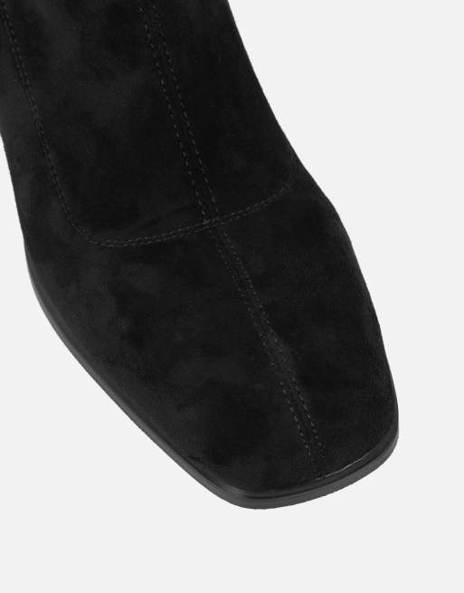 SIMMI Shoes Lizzie knee high boots in black suedette, 4 of 4
