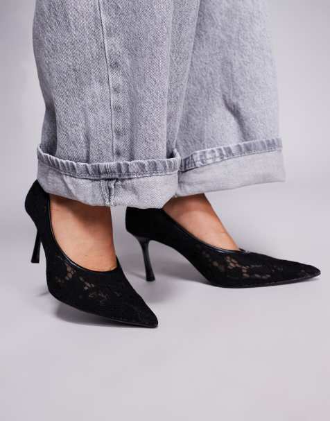 SIMMI Shoes Luka low heeled court shoes in black - view 1
