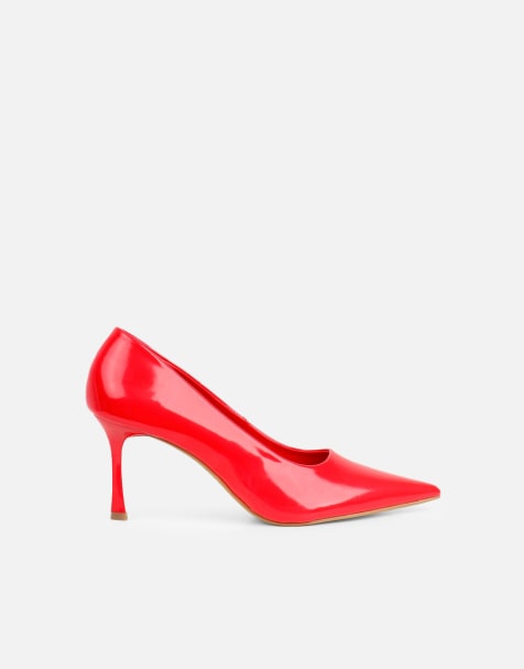 SIMMI Shoes Luka low heeled court shoes in red - view 1