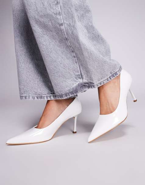 SIMMI Shoes Luka low heeled court shoes in white - view 1