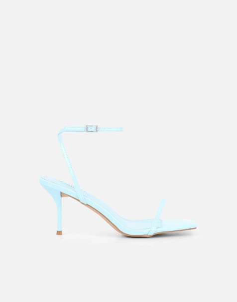 SIMMI Shoes Lula patent heeled sandals in blue patent - view 1