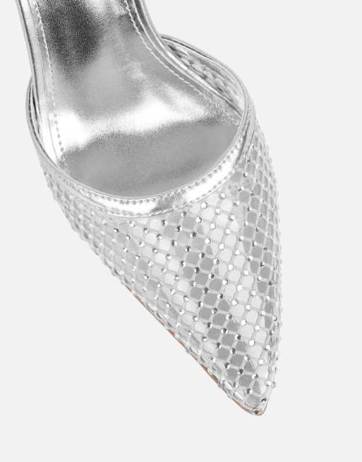 SIMMI Shoes Manni diamante heels in silver, 4 of 4