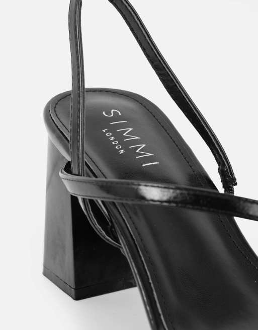 SIMMI Shoes Manzi strappy block heeled sandals in black, 3 of 4