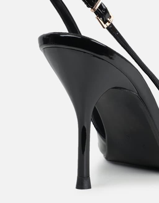 SIMMI Shoes Marika buckle detail slingback courts in black, 4 of 4