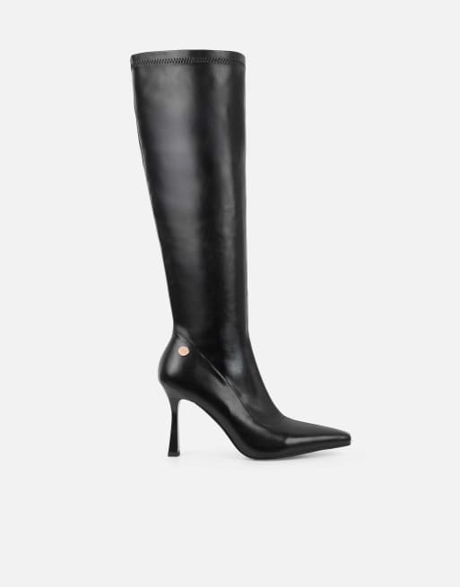 SIMMI Shoes Mateta knee high boots in black pu, 2 of 4