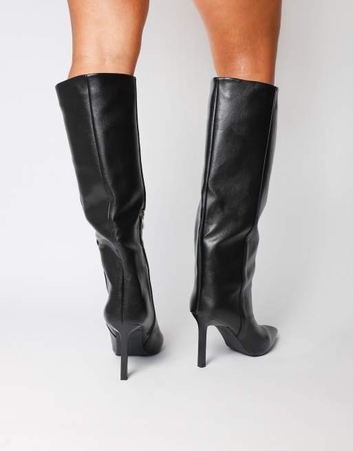 SIMMI Shoes Miguel knee high heeled boots in black, 2 of 4