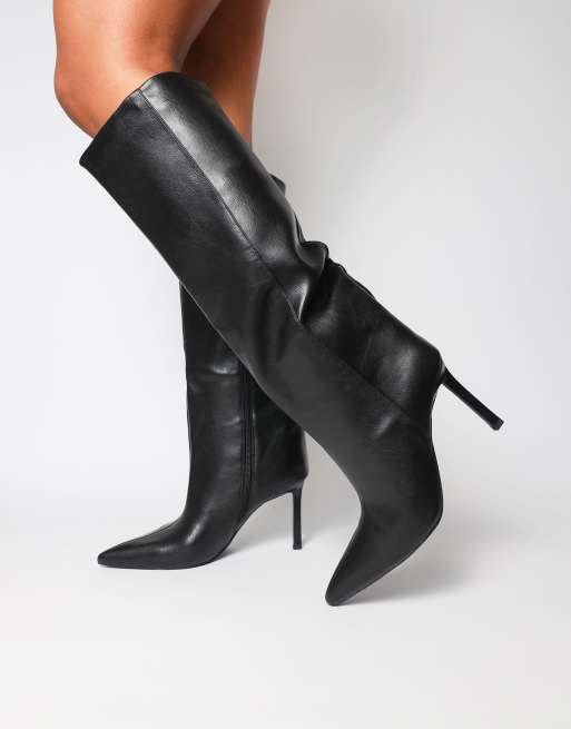 SIMMI Shoes Miguel knee high heeled boots in black, 3 of 4